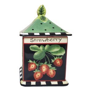 Vintage Certified International Susan Wingart Strawberry Canister
